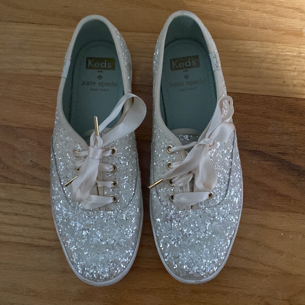 Keds x Kate Spade Cream Glitter Sneakers